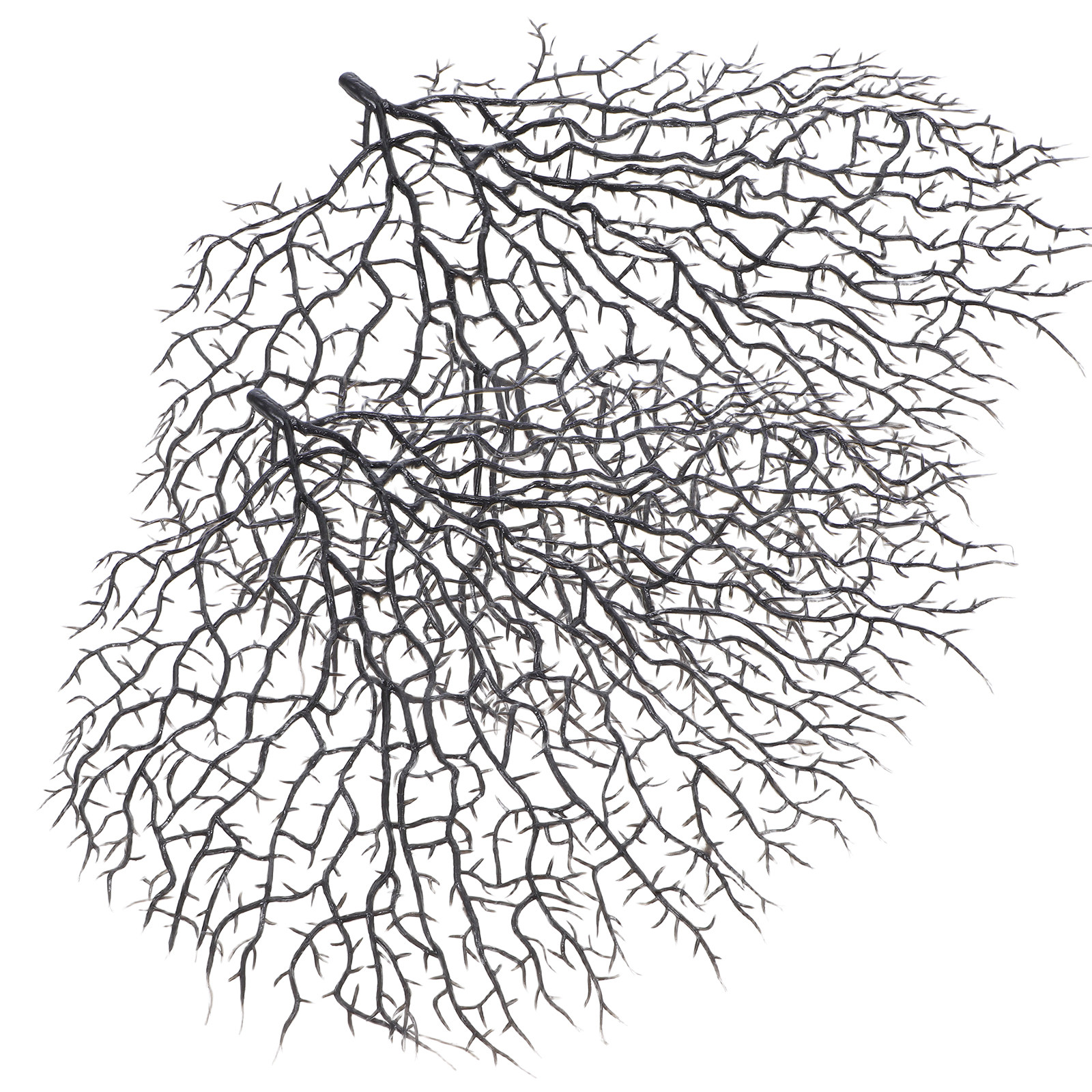 Planted Aquarium Jungle - 2Pcs Lifelike Black Artificial Coral Branches