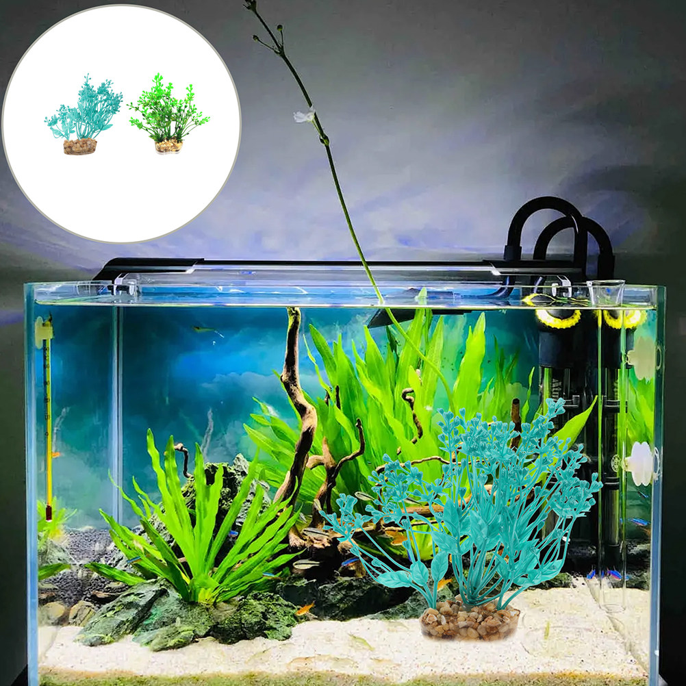 Planted Aquarium Betta - 2Pcs Realistic Plastic Aquarium Grass Artificial