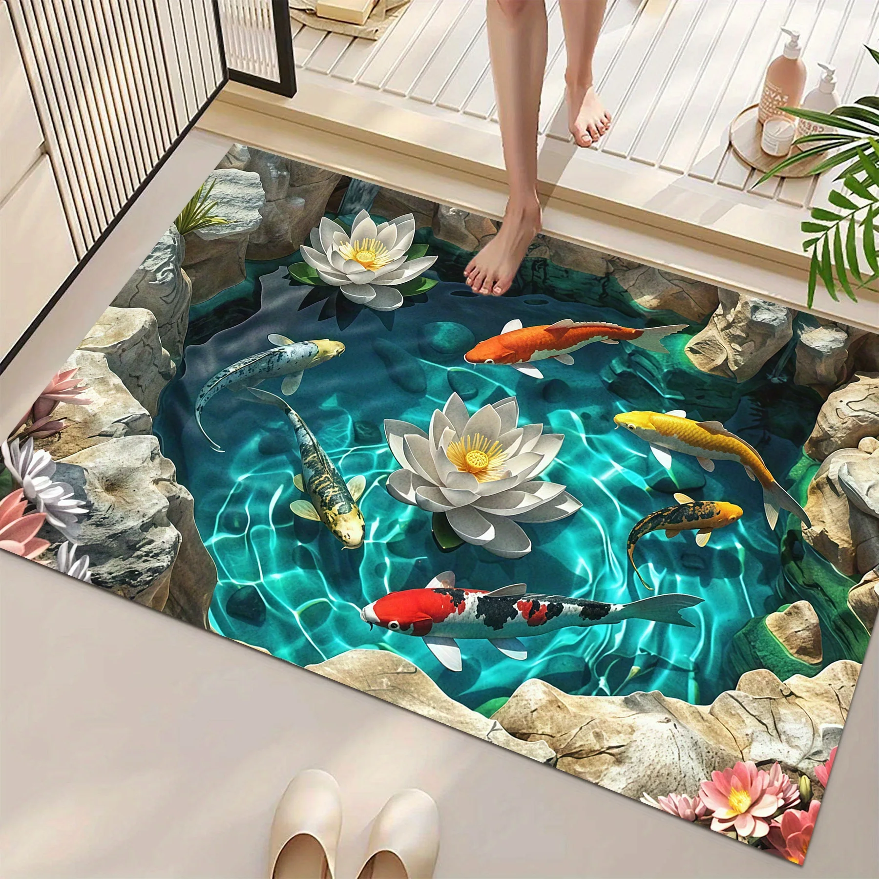 2D Koi Fish & Lotus Flower Bat - Planted Aquarium Carpet Plant recensione e prezzo